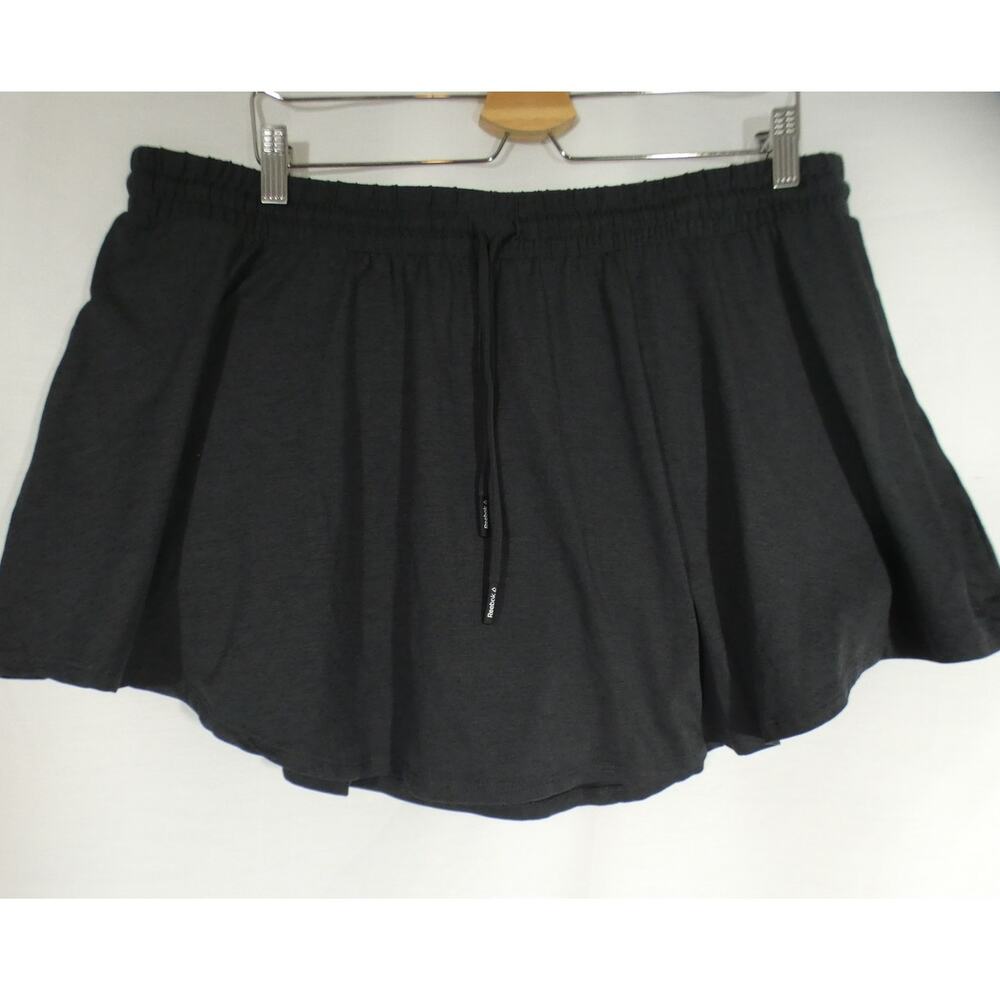 Reebok XXL Black Mini Skort Drawstring Elastic Waist Athleisure Tennis Golf